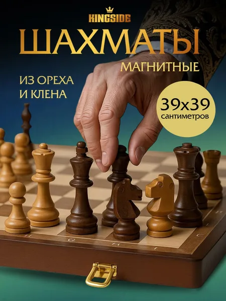 Шахматы деревянные магнитные подарочные